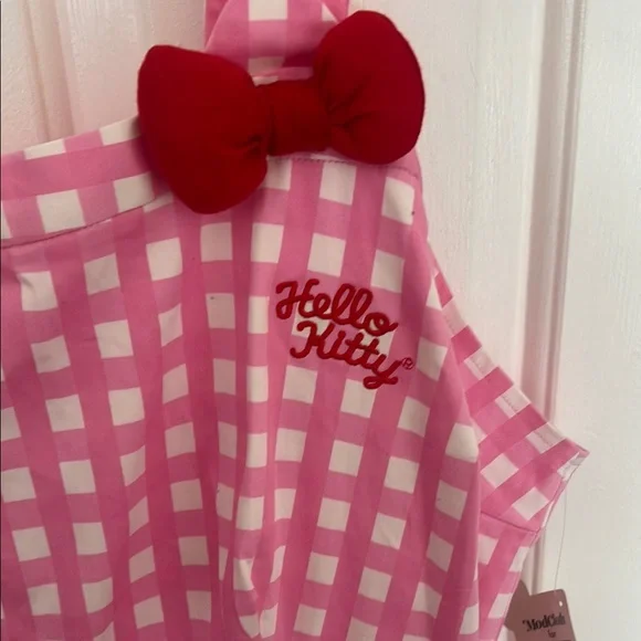 Mod Cloth x Hello Kitty Pink Checkered Dress with Bow NWT - Picture 2 of 8